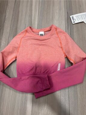 Gymshark Pink to Coral Ombre Long Sleeve Performance Top